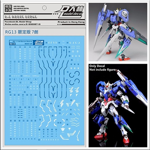 Decal nước cho mô hình - RG 1/144 Seven Sword