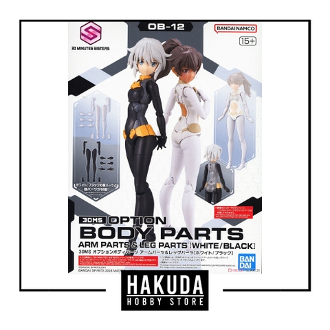 Mô hình phụ kiện 30MS OB12 Option Body Parts Arm Parts & Leg Parts (White/Black) - Chính hãng Bandai Nhật Bản