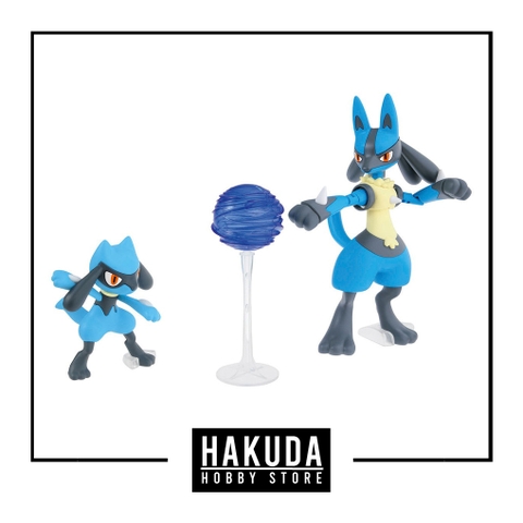 Mô hình Pokemon Plamo Collection 44 Riolu & Lucario (Select Series) - Mô hình chính hãng Bandai Nhật Bản
