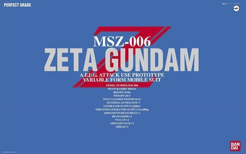 Mô hình PG 1/60 Zeta Gundam - Mô hình Gundam chính hãng Bandai Nhật Bản