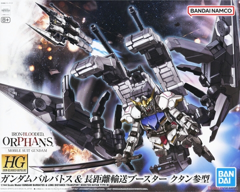 Mô hình HG IBO 1/144 Gundam Barbatos & Long Distance Transport Booster Kutan Sangata - Chính hãng Bandai Nhật Bản