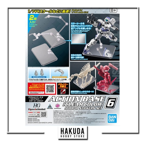 Phụ Kiện Action Base 6 Clear Color Mirror Stickers Set - Giá trưng bày mô hình HG/RG/MG - Chính hãng Bandai Nhật Bản