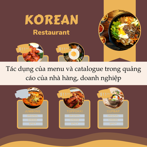Tác dụng của menu và catalogue trong quảng cáo của nhà hàng