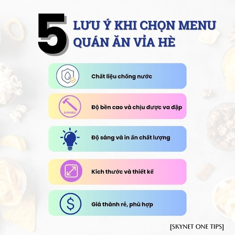 5 LƯU Ý KHI CHỌN MENU CHO QUÁN ĂN VỈA HÈ BẠN NÊN BIẾT