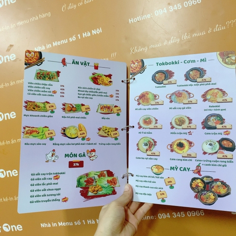 menu nhựa