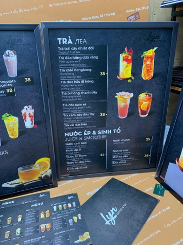 menu quán cafe