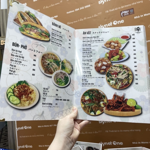 Menu cafe