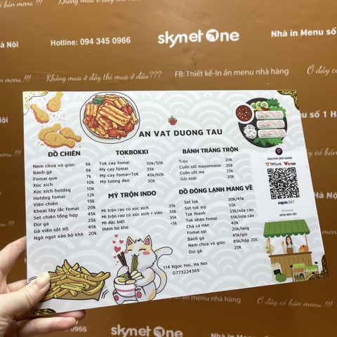 menu quán ăn vặt