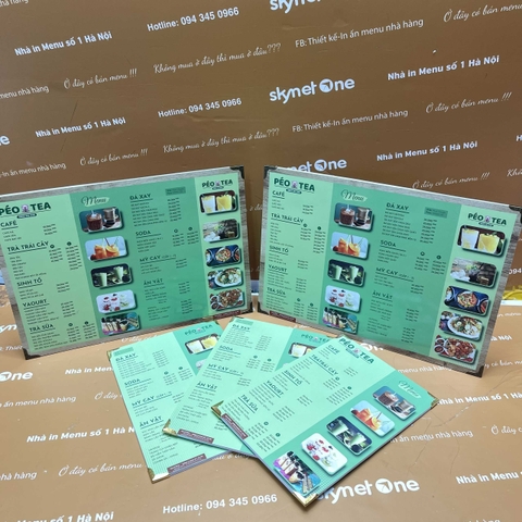 menu trà sữa