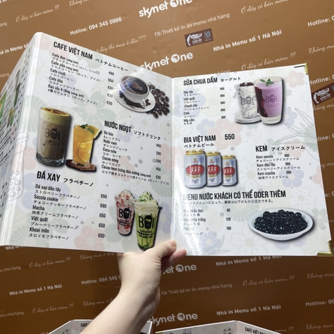 Menu cafe