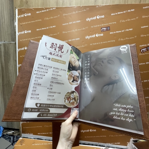Menu tiệm spa