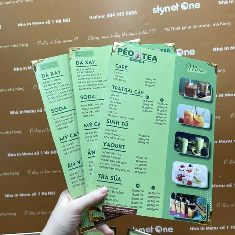 menu trà sữa
