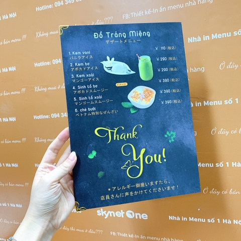 Menu nhà hàng