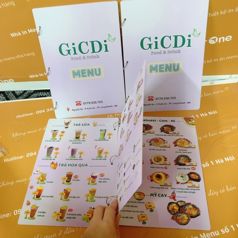 menu nhựa