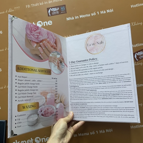 Menu tiệm nails