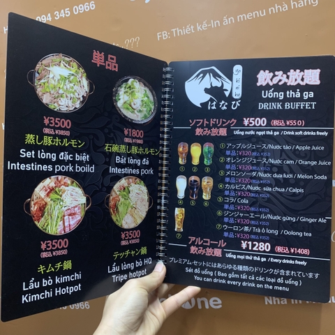 Menu nhựa
