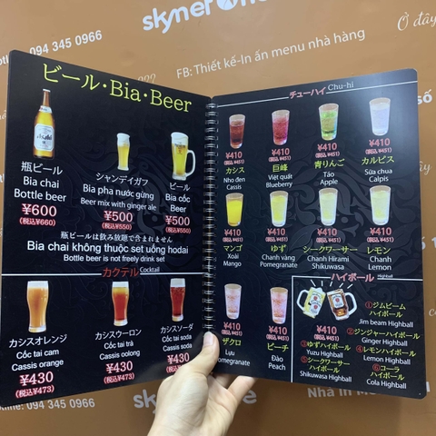 Menu nhựa