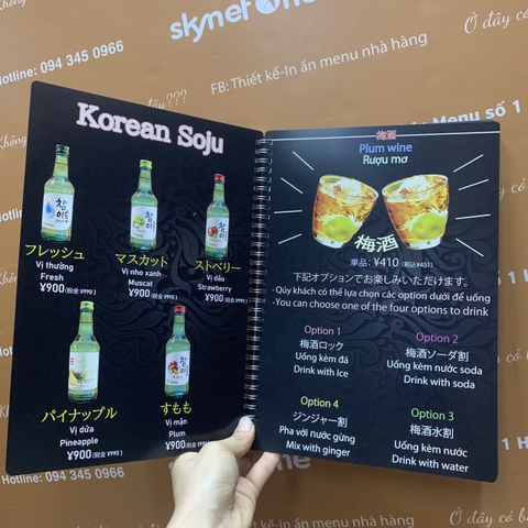 Menu nhựa