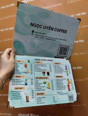 Menu quán cafe