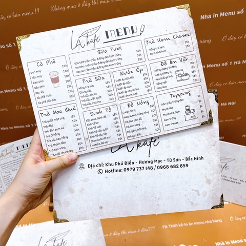 Menu khung gỗ
