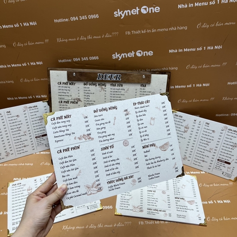 Menu quán nước