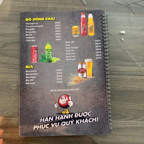 Menu nhà hàng