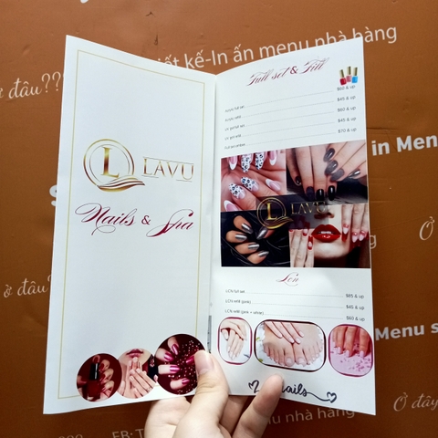 Menu tiệm nails