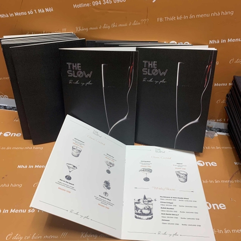 Menu catalogue giấy mỹ thuật cao cấp cho quán bar - The Slow