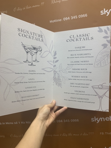 Menu giấy