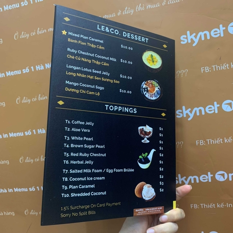 Menu nhà hàng