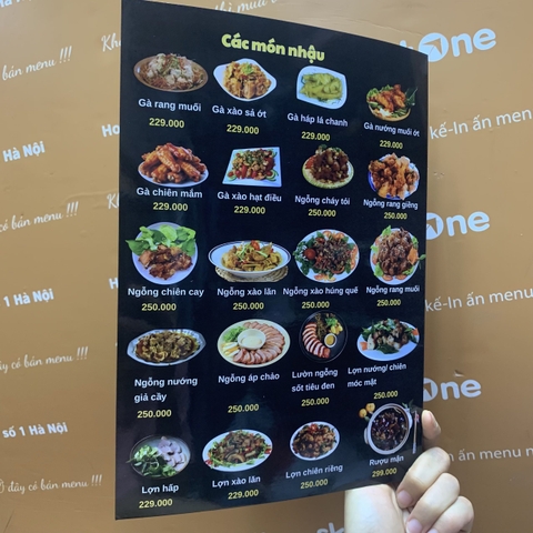 Menu giấy nilon