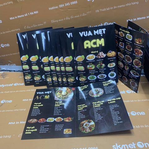 Menu giấy nilon