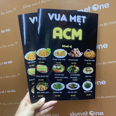 Menu giấy nilon
