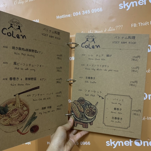 Menu nhà hàng, quán ăn