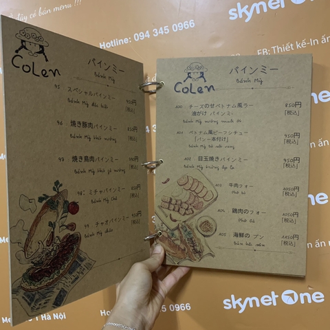 Menu nhà hàng, quán ăn