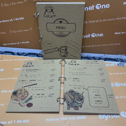 Menu bìa bồi carton cực độc lạ cho nhà hàng/quán ăn - Colen