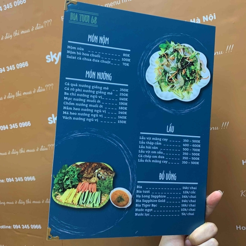 Menu quán nhậu
