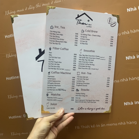 Menu khung gỗ