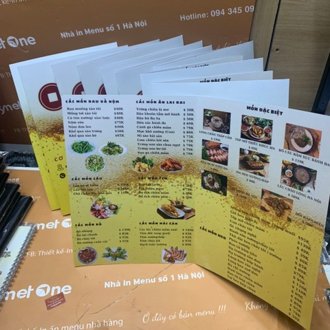 Menu giấy cho quán nhậu/quán bia - 1996 Bể