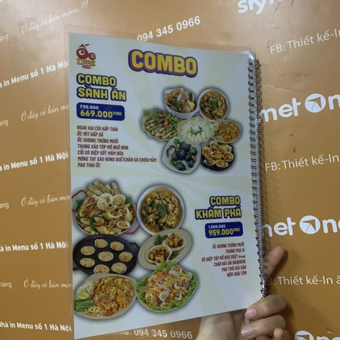 Menu quyển lò xo ép Plastic