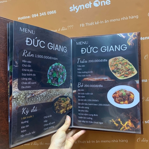 Menu bìa da nâu