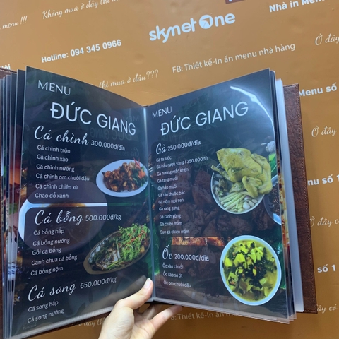 Menu bìa da nâu