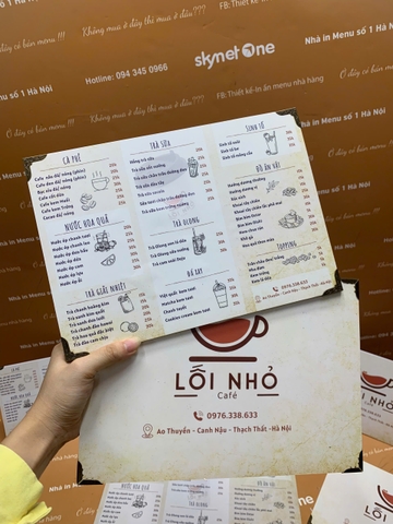 menu cafe