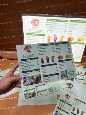 menu trà sữa
