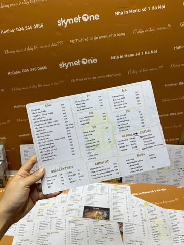 menu nhà hàng