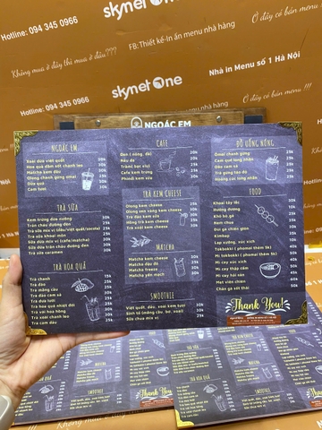menu trà sữa
