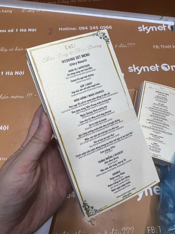 menu thiệp cưới