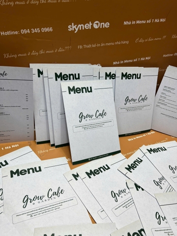 Menu Fomex dạng Catalog gập đôi - Grow Coffee