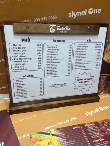 menu nhà hàng