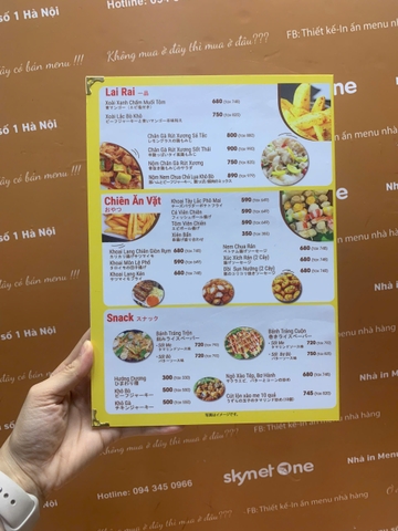 menu nhà hàng